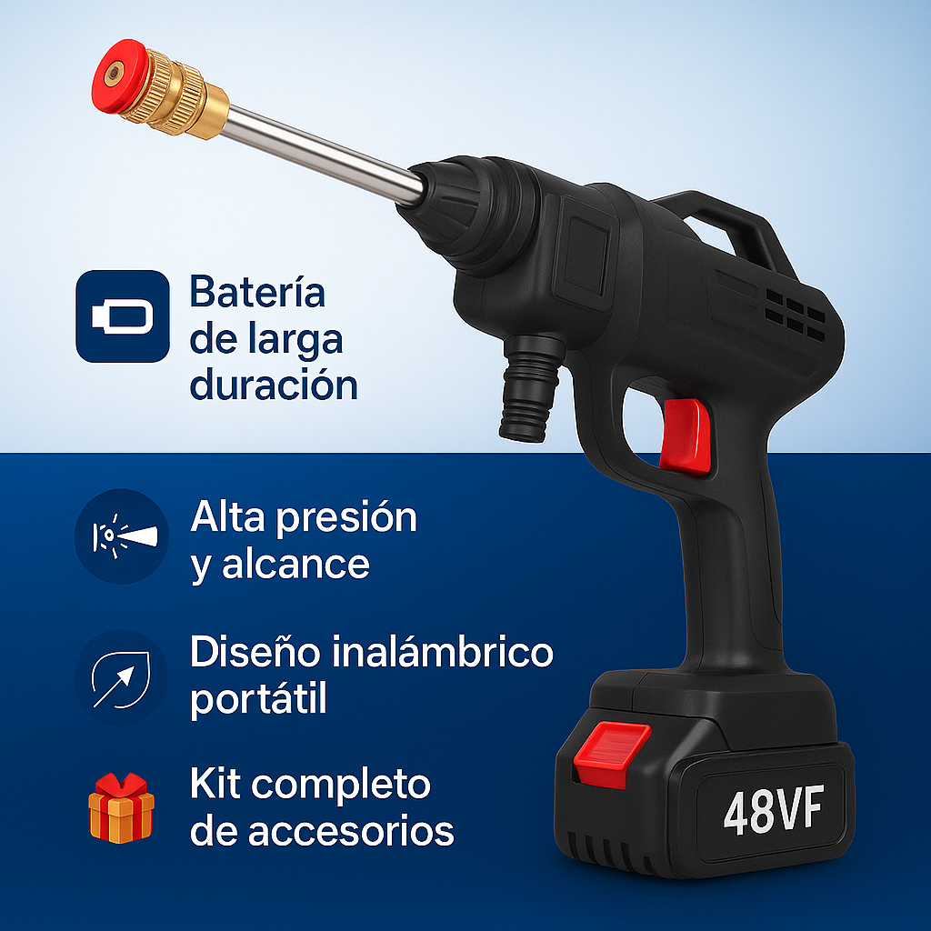 Hidrolavadora HydroMax 3 en 1 de 48 V⚡ + Kit Gratis 🎁