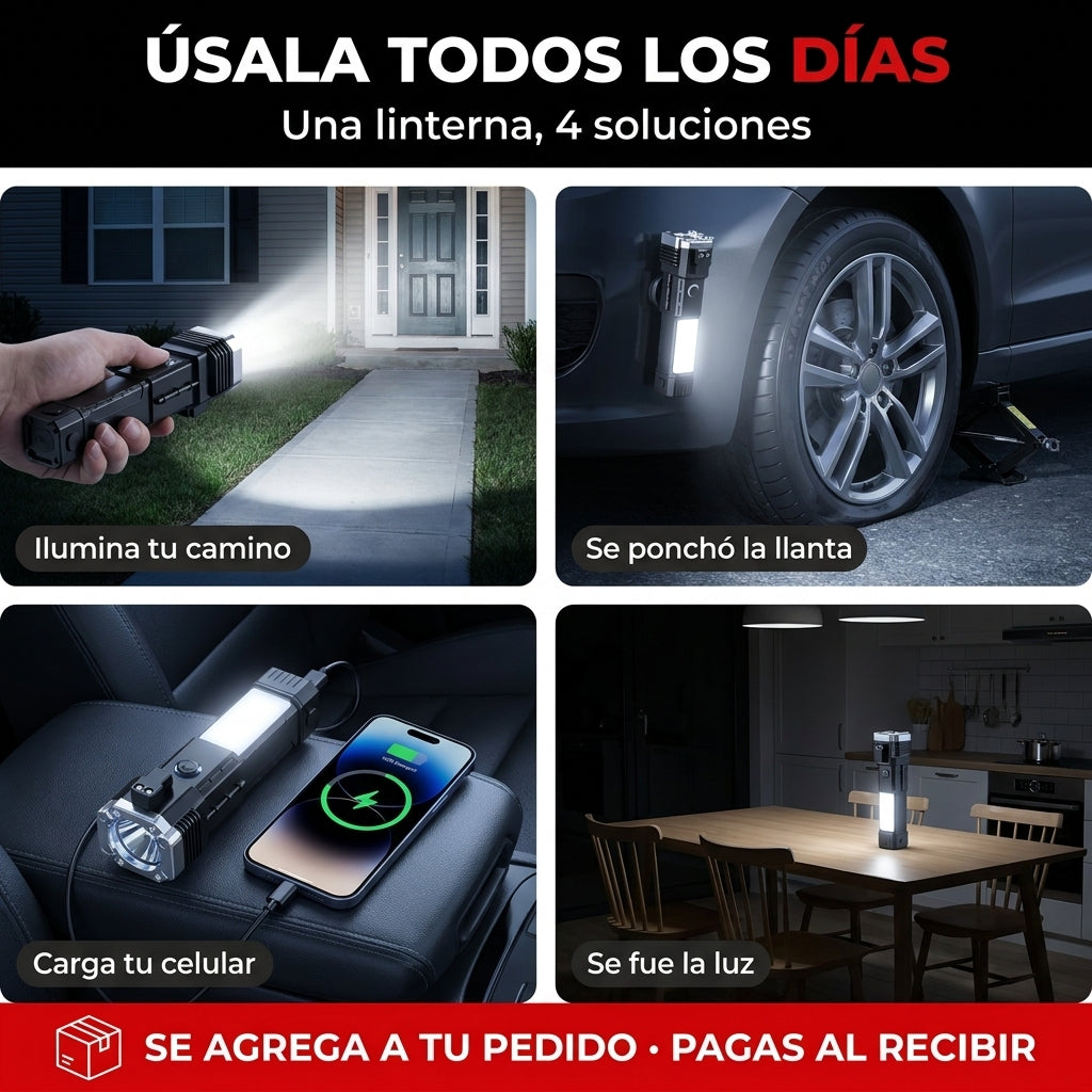 Linterna Martillo Powerbank Portatil