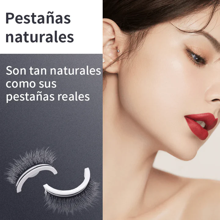KIT GLAMOUR PESTAÑAS MAGNÉTICAS + DELINEADOR Y PINZAS GRATIS 🎁