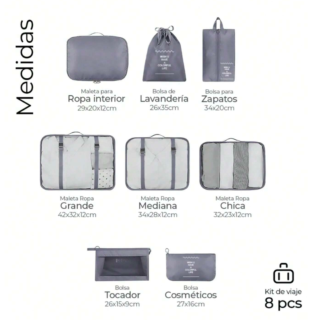 Kit 8 Pz Organizador de Maletas - CuriFinds®