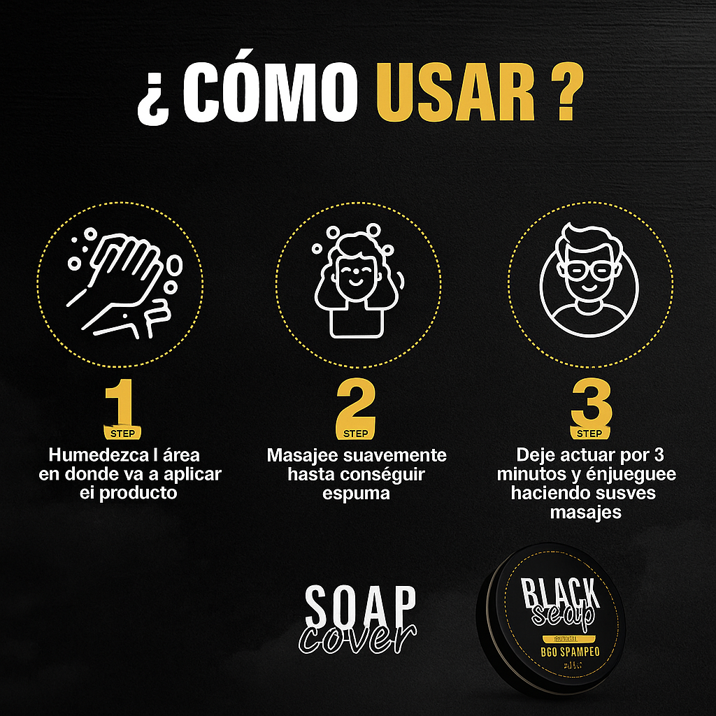 BlackSoap 2x1 -  Shampoo de Henna Anticanas