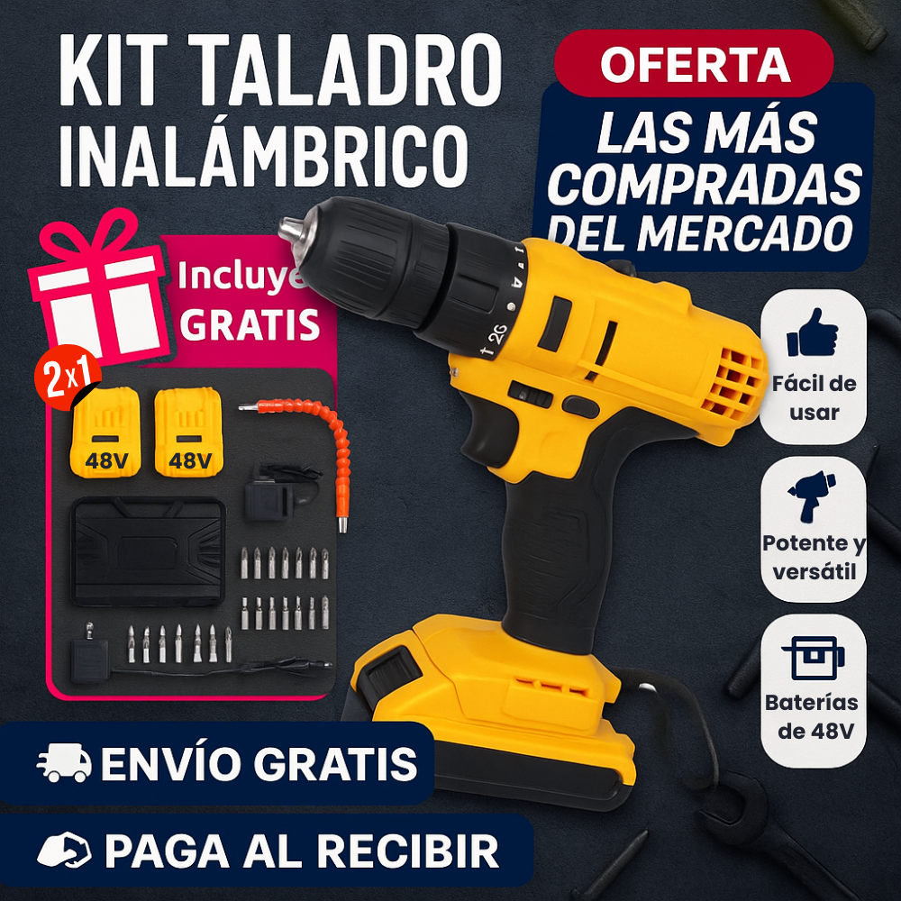 Kit Taladro PowerMax + 2 baterías 48V Gratis 🎁⚡